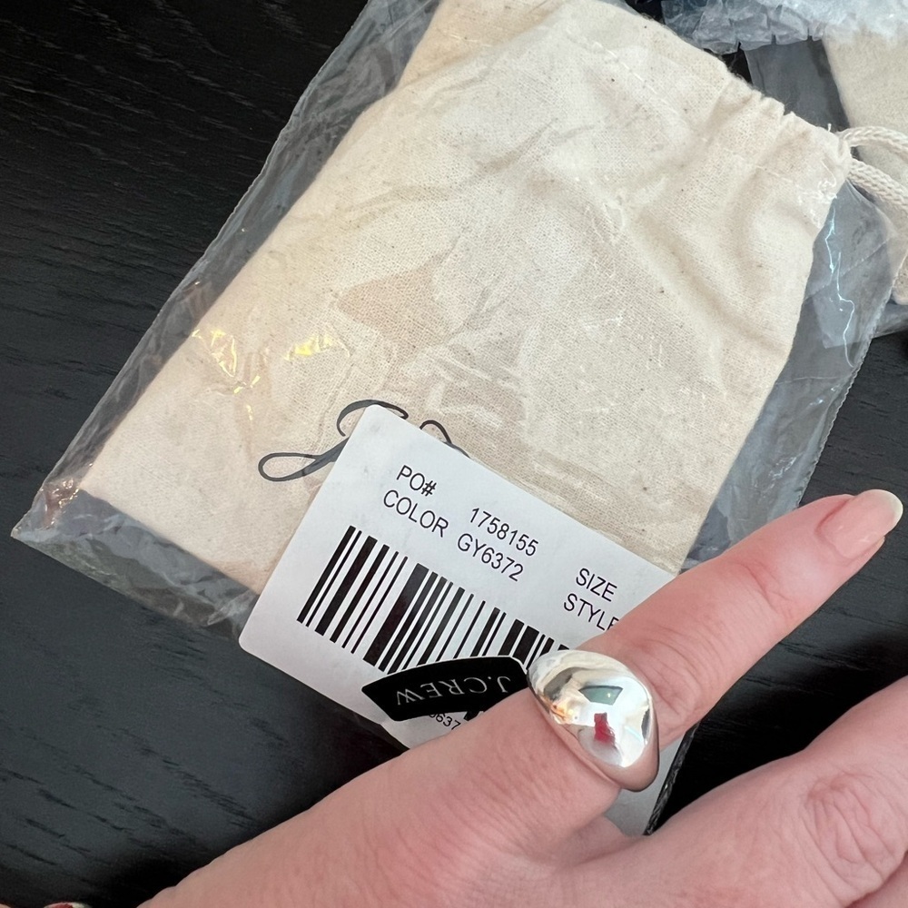 NEW J. Crew Sculptured Orb Silver Mirror Ring Size 6 - Picture 15 of 16